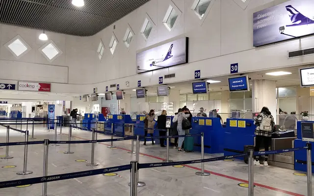 Check-in counters at Heraklion Airport