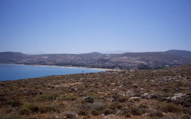 Coast east of Heraklion, illustration of the Arina Beach area near Heraklion Airport